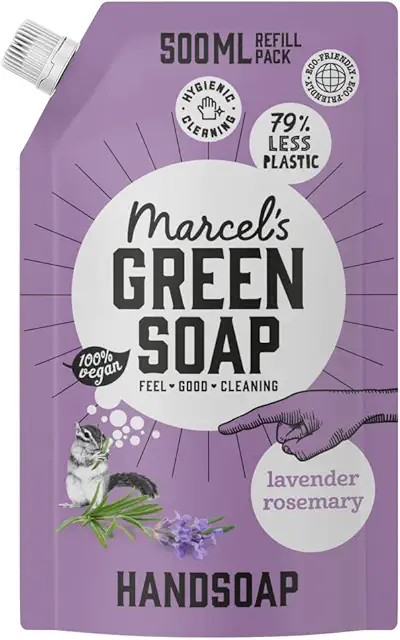 Marcel's Green Soap Lavender & Rosemary Hand Soap Refill Pack - 500ml Eco-Friendly Vegan