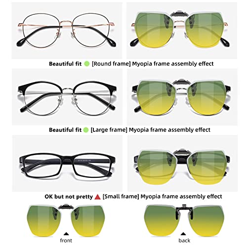 Image of Flip-Up Clip-On Polarized Sunglasses, UV Protection