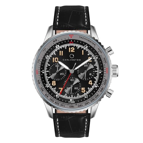 Image of Carlington Legacy Series Analog Wrist Watches with Chronograph & Premium Leather Strap for Men - CT 9988