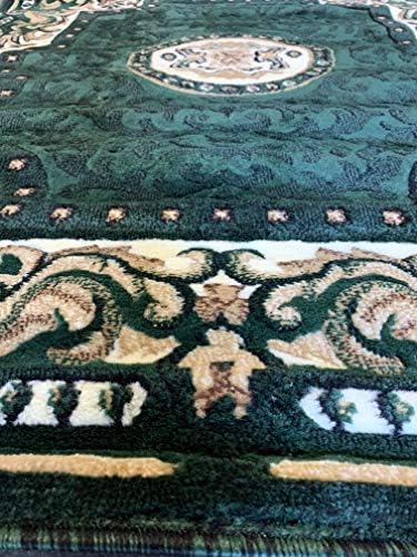 Miniatura 8 de Carpet King Alfombra tradicional oriental cazador, verde oscuro, negro, marrón, persa, americana, diseño 101 (5 pies 2 pulgadas x 7 pies 3 pulgadas)