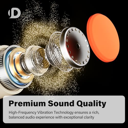 Image of Bone Conduction Headphones, Open Ear Headphones Wireless Earphones, 32GB MP3, 8 Hours Playtime, Bluetooth 5.3, IP68 Waterproof Headphones for Running and Fitness Workout - Beige Orange