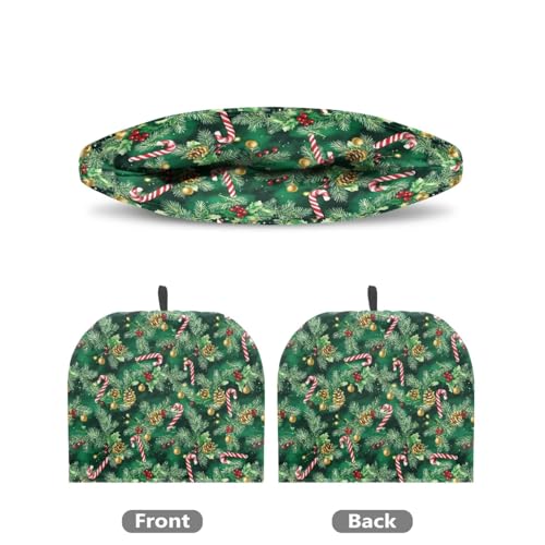 Image of Christmas Tea Cozy Candy Cane Print Creative Insulated Tea Cosy Extra Thick Home Kitchen Decoration Creative Gifts Dust Teapot Cover Kitchen Accessories for Festival