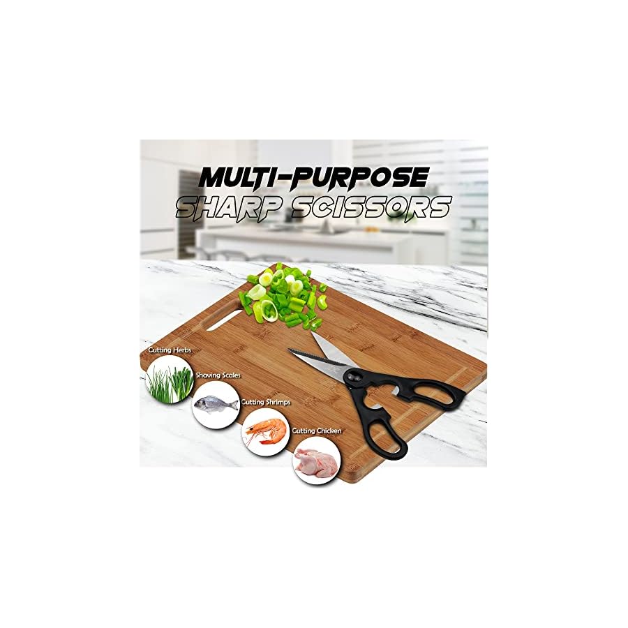 LUX-Decor-15-PCS-Kitchen-Black-Knife-Set-Stainless-Steel-Dishwasher-Safe-Ergonomic-Knives-Set-with-Anti-Slip-Handles-Ultra-Sharp-Blades-Multiple-Variety-of-Knives-with-Scissor-and-Sharpener LUX Décor 15 PCS Kitchen Black Knife Set - Stainless Steel Dishwasher Safe Ergonomic Knives Set with Anti-Slip Handles - Ultra-Sharp Blades - Multiple Variety of Knives with Scissor and Sharpener