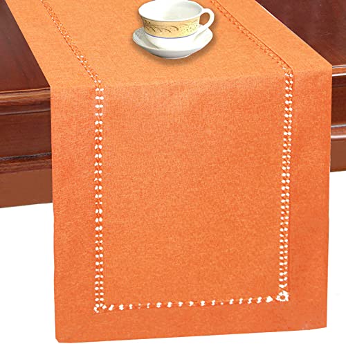 FYJS Camino de Mesa de Color Liso Hecho a Mano, Bufanda de tocador, decoración de Mesa, 33 x 183 cm (Naranja) Cover