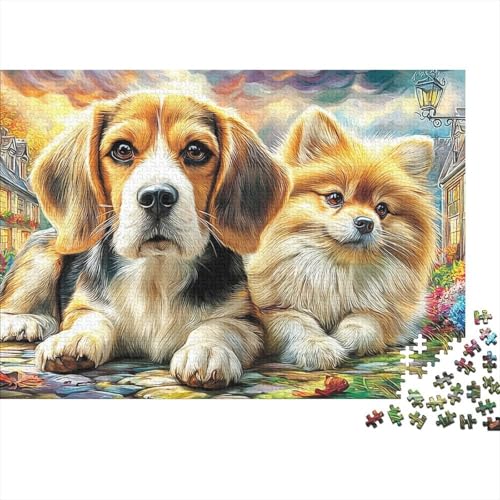 Puzzle de 1000 piezas ecológico con diseño de beagle para ejercitar la mente de adultos