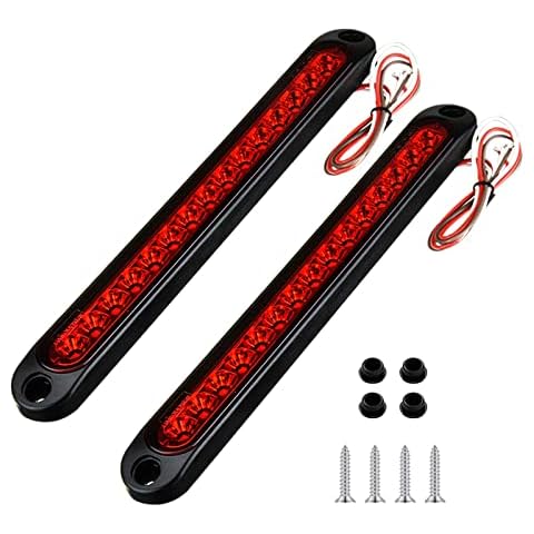 PerfecTech 15 LED Trailer Brake Tail Light, LED Bar Stop Turn Tail Lights Waterproof Assembly Brake Strip Red Light for Marine Boats Golf Cart Offroad Truck RV UTV ATV Cover