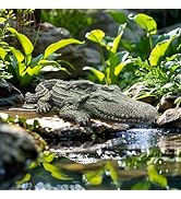Realistic Resin Crocodile Garden Statue - Decorative Alligator Ornament for Pondside, Aquarium La...