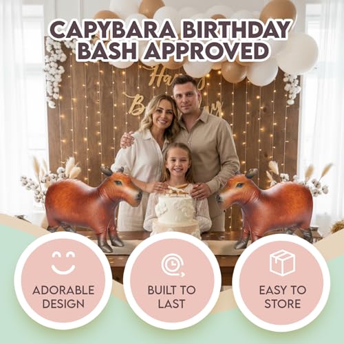 Image of Inflatable Capybara, Decorations for Birthday Party Supplies, Rodent Farm Theme Gifts, Blow Up Capybara Decor, Inflables para Fiestas Balloon, Fun Decoy Inflatable