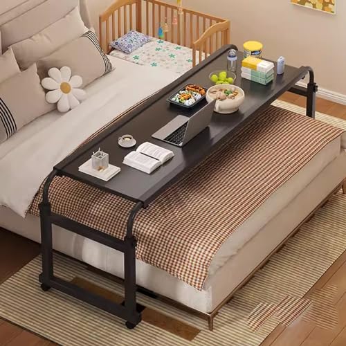 Table de lit Queen Size avec roulettes et hauteur ajustable pour ordinateur