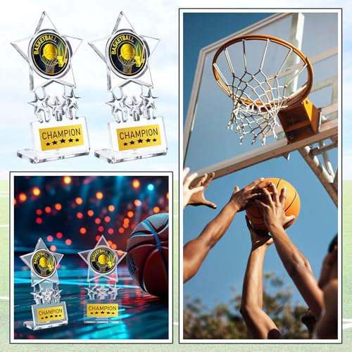 Tondiamo 12 Pcs Basketball Trophy Bulk - Acrylic Basketball Champion Awards Winner Prizes Trophies for Sports Competition Prizes Souvenir Gift Decoration by Tondiamo - Image 5