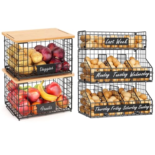 XXL Stackable Wire Baskets & 3-Tier Egg Holder