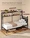 VASAGLE Twin Size Metal Bed Frame with Headboard, Multifunctional Storage, Built-in LED Lights, Charging Station, Bookshelf, Bedside Shelf, Space-Saving, No Box Spring Needed, Ash Brown URMB963K01