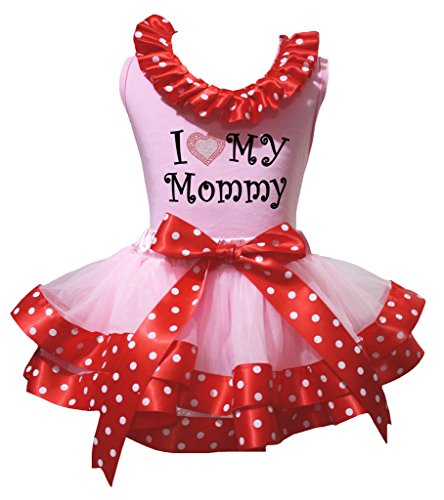 T-shirt bébé J'aime ma maman et jupe rose souple : finis les vêtements rigides qui serrent la taille