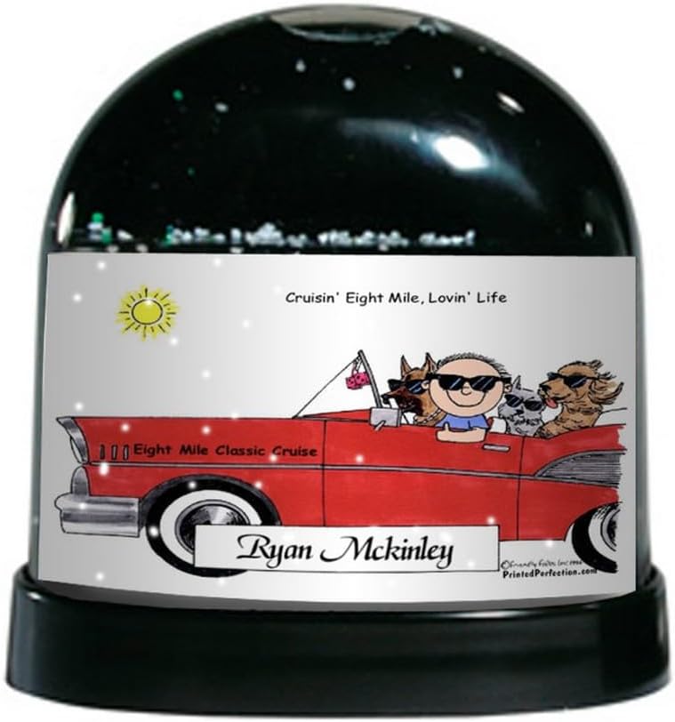 PrintedPerfection.com Personalized Car Lover - Male Snow Globe Gift