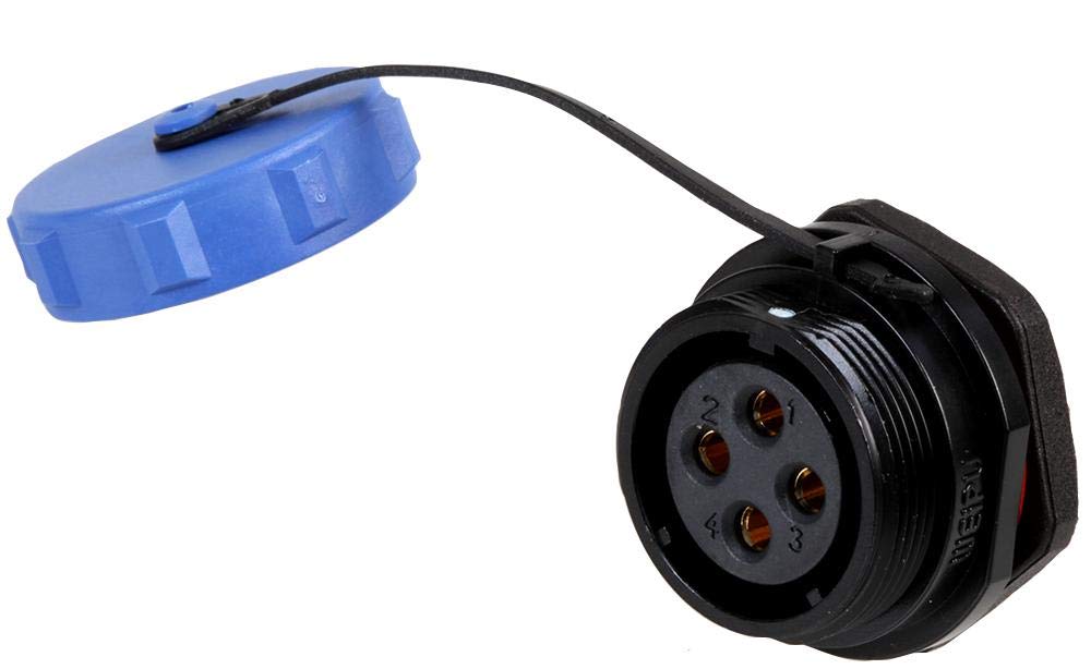PRO ELEC 4-Pole Circular Threaded Panel Mount Connector Socket, IP68, 500V AC, 30A - PELR0193