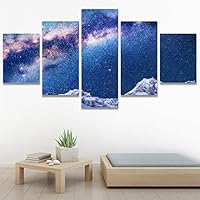 SIGNWIN 5 Panel Canvas Wall Art Modern Art Astronomy & Space Cosmic Decorative Elements Dramatic Multicolor Photography for Home Decorations Ready to Hang - 60