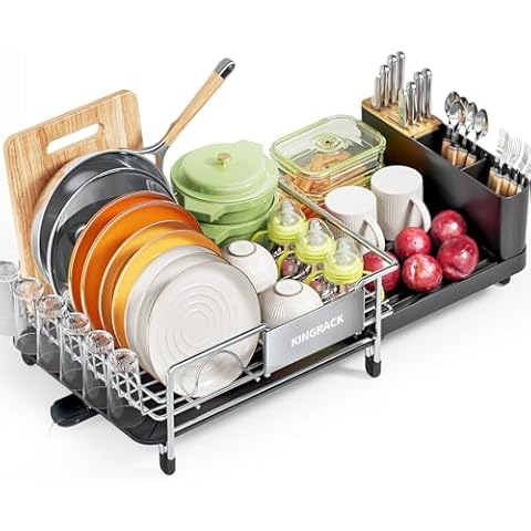 KINGRACK Expandable Stainless Steel Dish Drainer Cover