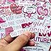 50 Pcs Pink Preppy Aesthetic Quote Stickers – Waterproof Vinyl Matte Motivational & Romantic Decals for Scrapbook, Laptop, Journal, Mirror, Gift – Cute Feminine Affirmation Sticker Pack