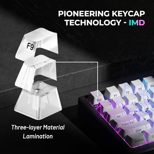 Image of x XVX Shine Through Keycaps w /IMD Tech, Custom Spider Web Keycaps 60 75 100 Percent, White Key Cap Set Lines Backlit, OEM Profile Side Printed for Keyboards