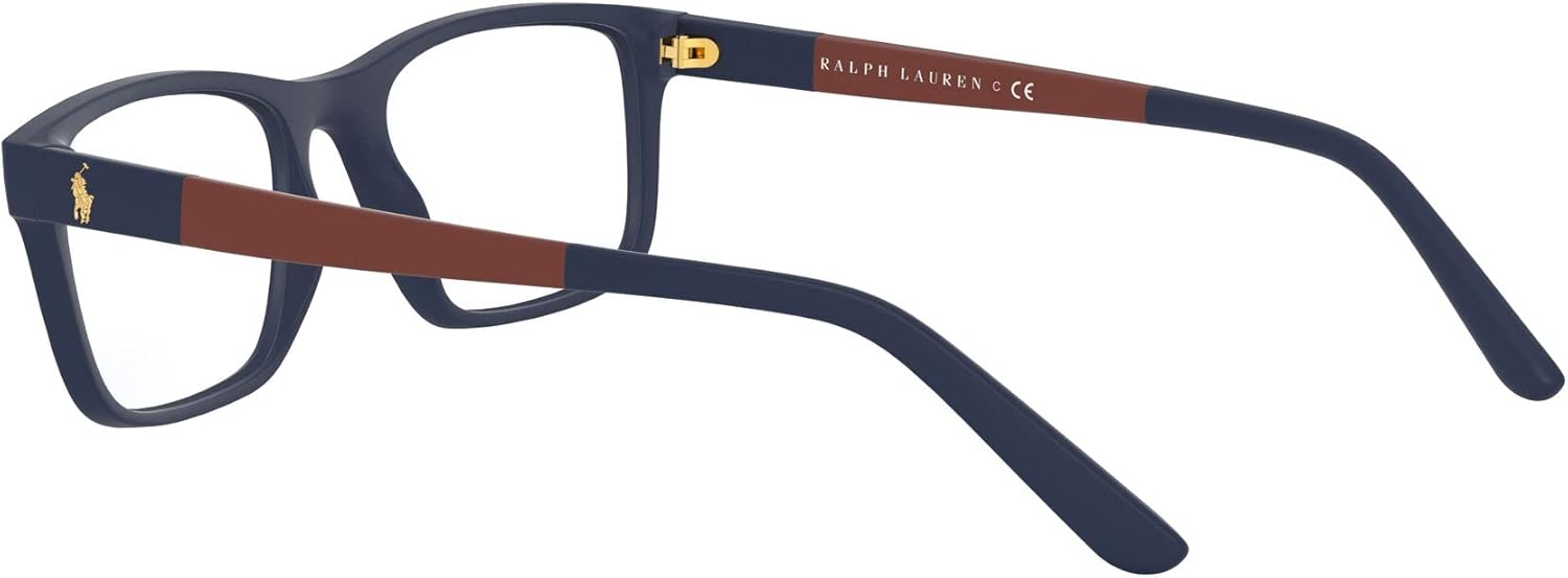 POLO RALPH LAUREN Men's Ph2212 Rectangular Prescription Eyewear Frames Matte Navy Blue/Demo Lens 55 Millimeters image 5 of 7 B086Z5XL3Y
