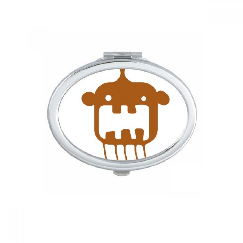 Miroir créature jaune ovale pour sac à main petit modèle de courtoisie et maquillage mignon