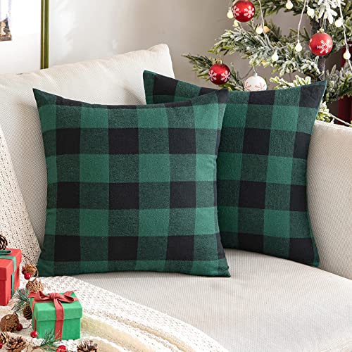 MIULEE Christmas Plaid Pillow Covers Christmas...