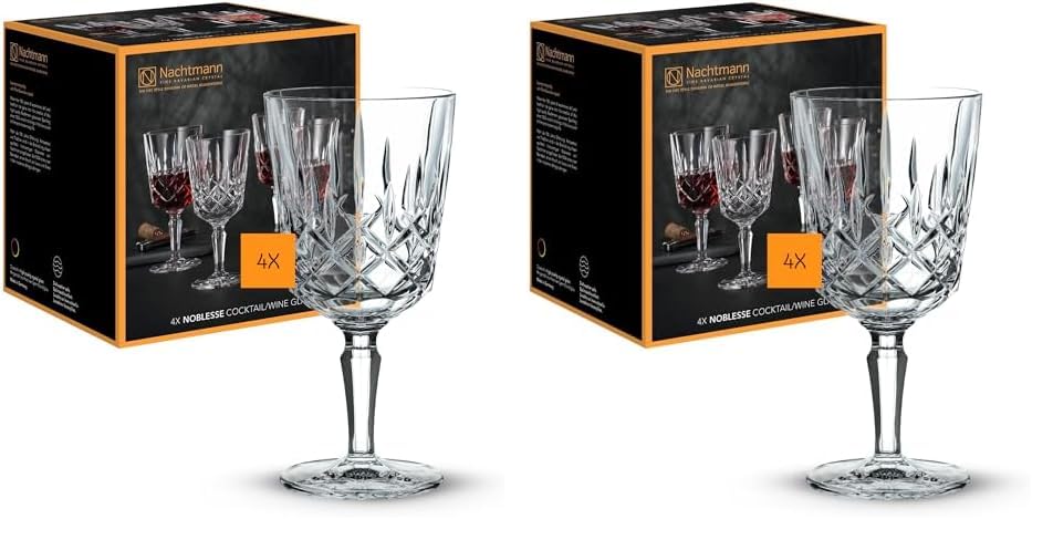Nachtmann 4-teiliges Weingläser Set, 355 ml, Noblesse, 104247, Cocktailgläser aus Kristallglas, Gläser Wein spülmaschinenfest (Packung mit 2)