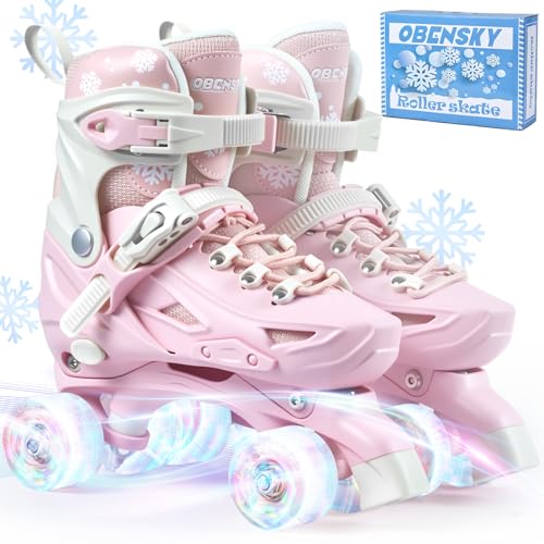 OBENSKY Girls Roller Skates for Kids Boys Ages 3-5 5-8 6-12 Size Adjustable