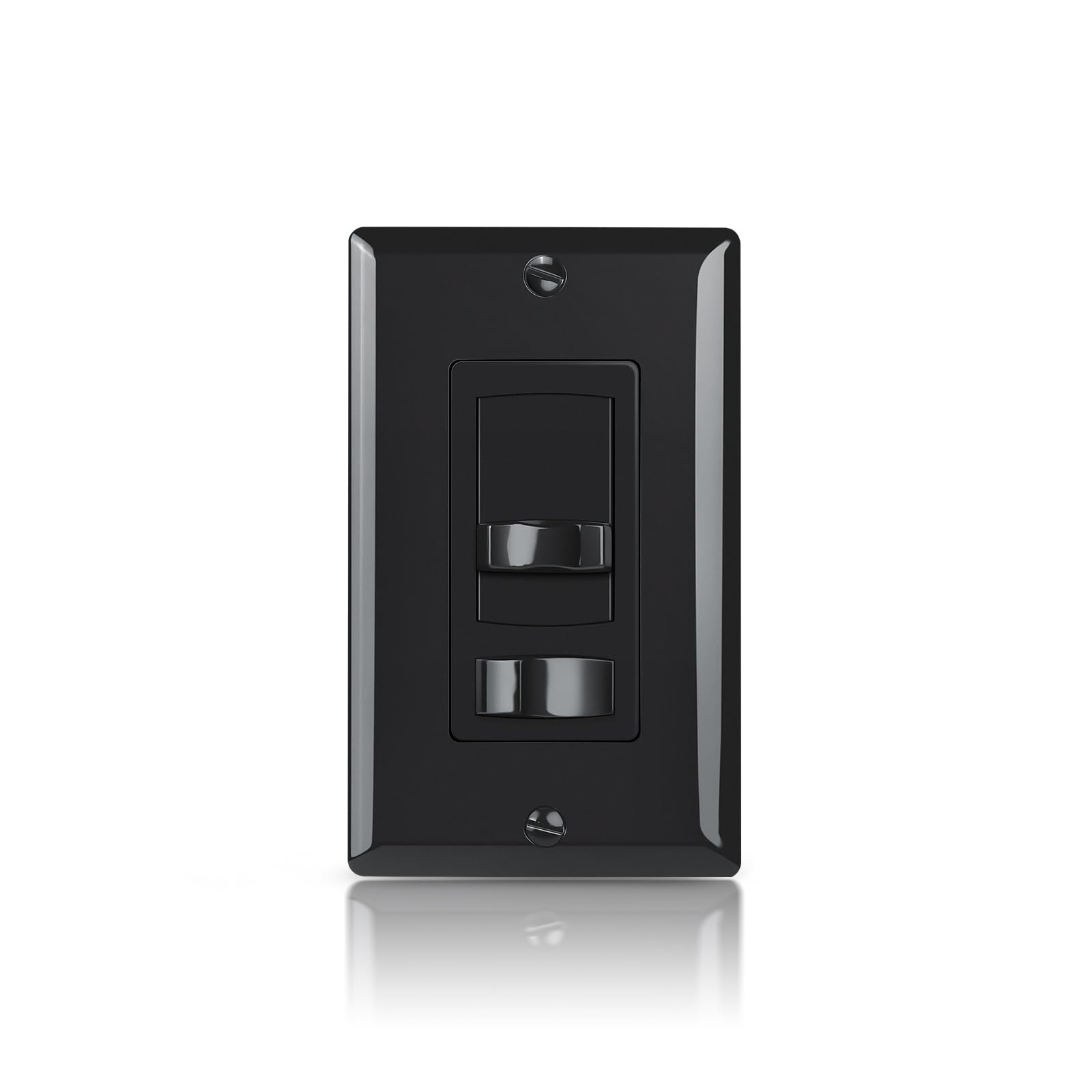 ECOELER Interruptor de atenuación de pared negro, control de iluminación universal para 3 vías/un solo polo, compatible con luces LED/CFL regulables de 300 W e incandescente/halógena de 600 W, placa