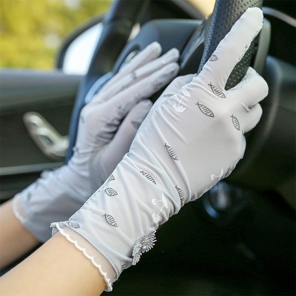 Women's Driving and Cycling Ice Silk Thin Short Gloves Hand Socks
