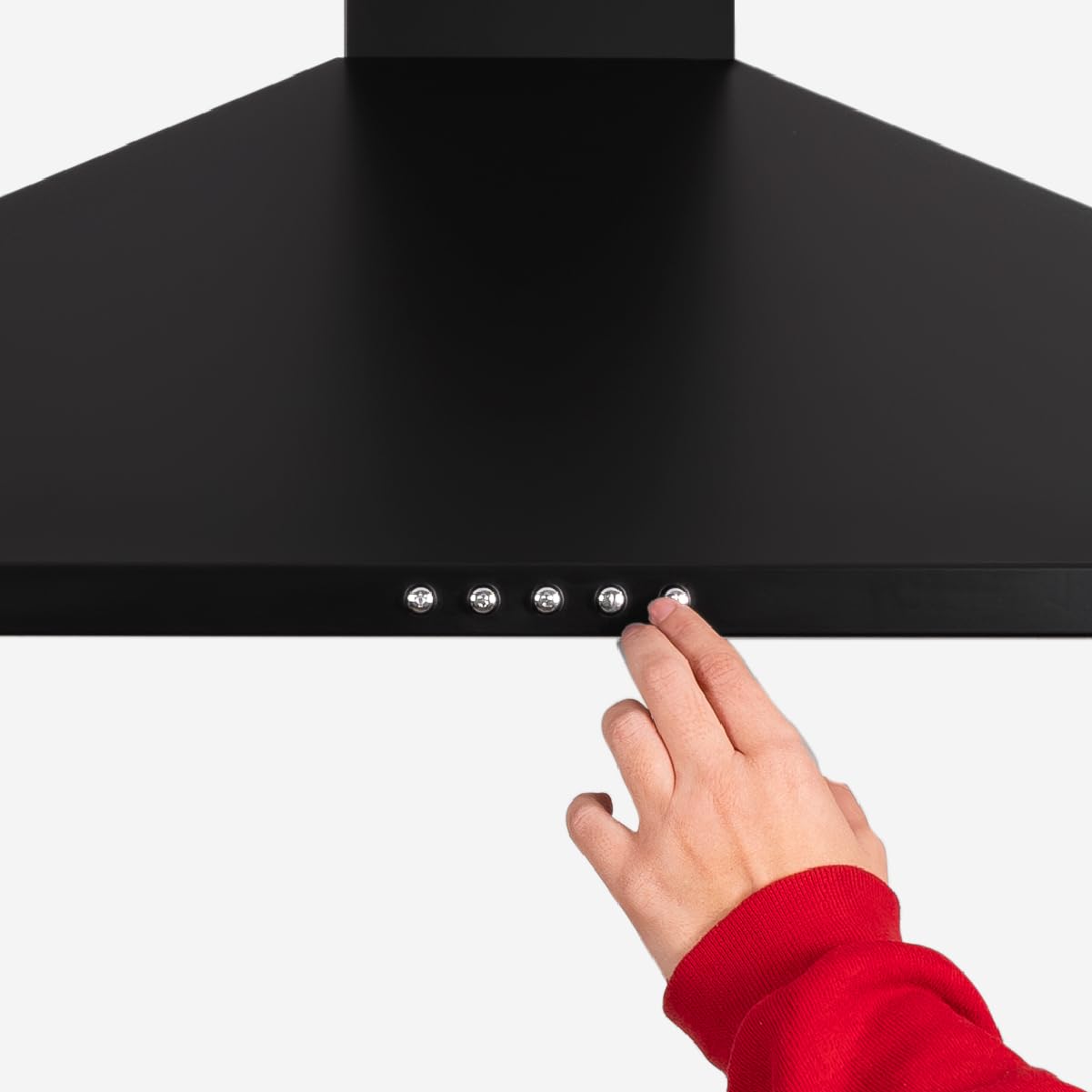 UNIVERSALBLUE Campana Extractora Piramidal Negra 90 cm | Extractor Aire | Filtros de Carbono | 3 Velocidades | Control por Botones | Clase Energética C | Campana Sin Salida de Humos