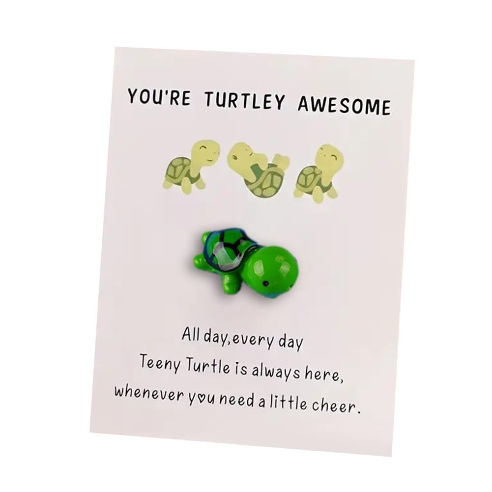 Mini Pocket Hug Turtley - Portafortuna A Forma Di Tartaruga - Regalo Ispirazionale Con Biglietto 'Ti Voglio Bene' - Per Amici E Familiari