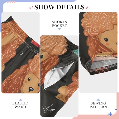 ZZXXB Poodle Xmas Trees Boys Long Pants Soft Trousers Elastic Waist Kids Lounge Bottoms with Pockets S-XL4