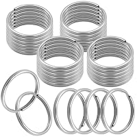 30Pcs Keyring Hoops(10mm), Stainless Steel Keychain Rings Connectors, Split Ring Jump Ring for Home, Office, Car Keys Organization and DIY Craft