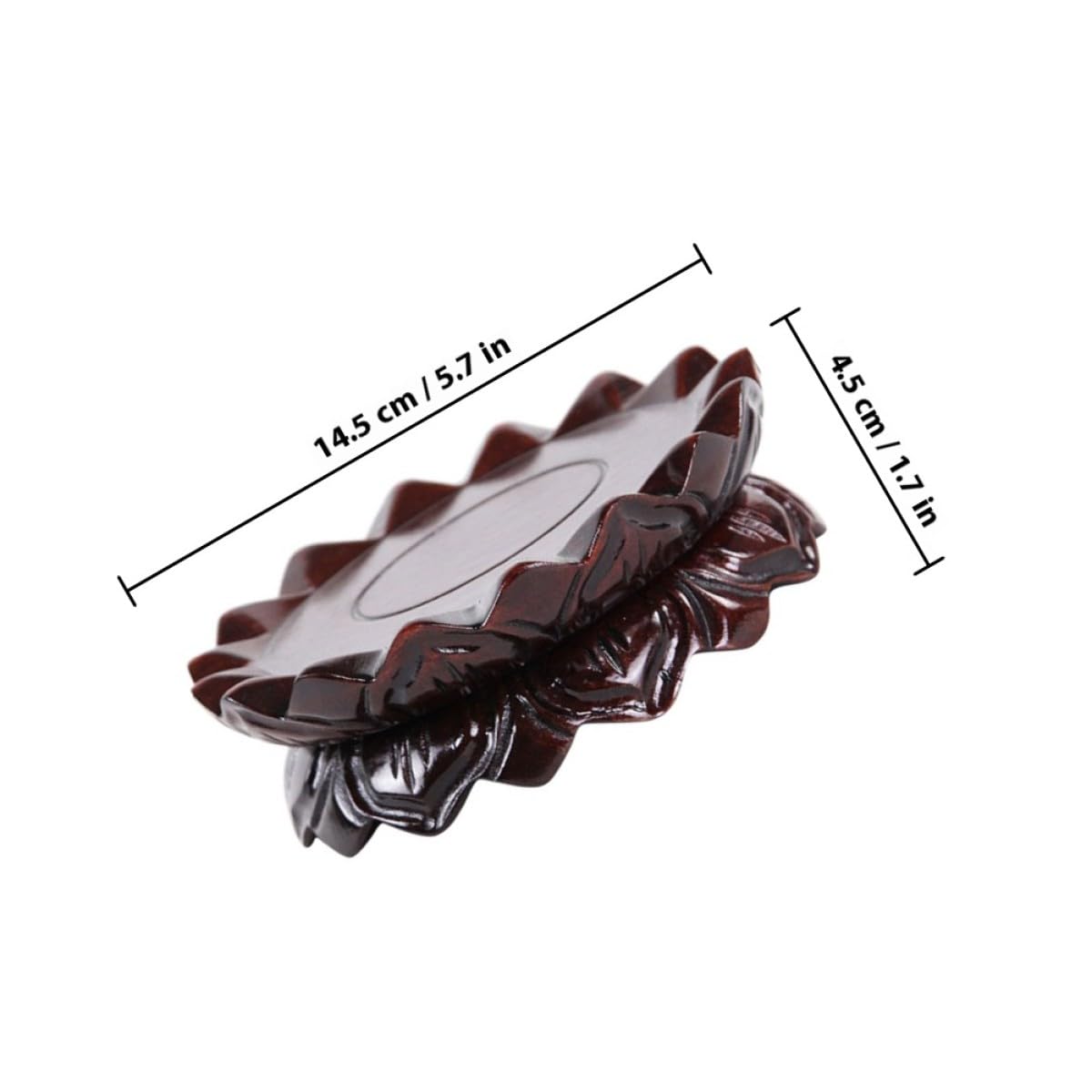 Holz Sockel Lotusförmiger Vasenständer 11x4,5cm für Räucherstäbchen und Kleine Pflanzen Robuster Handpolierter Halter für Bonsai Statuen und Deko