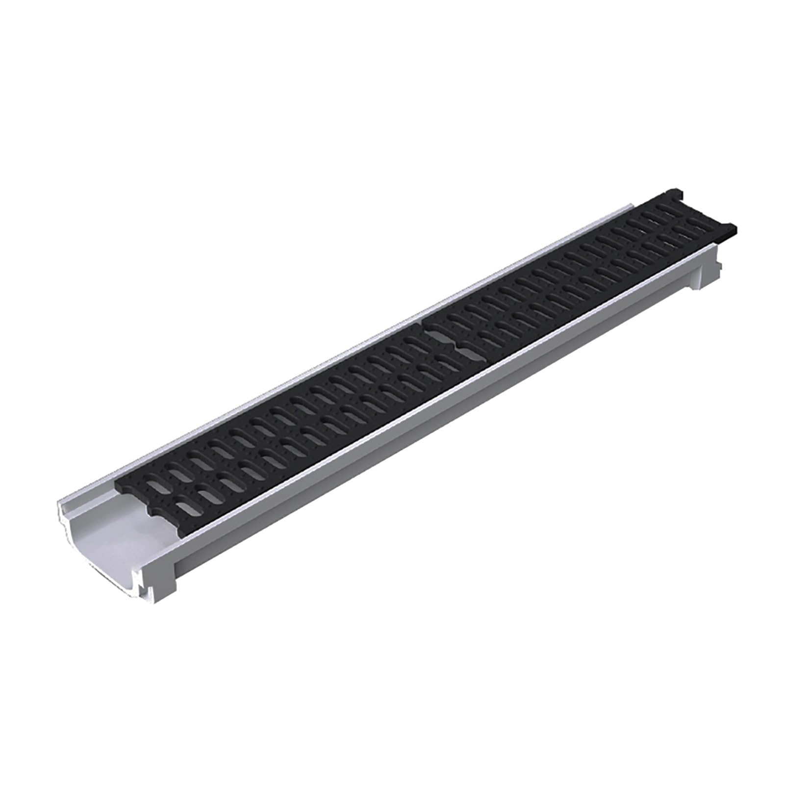 Canal de drenaje lineal de 60 cm de largo, con tubo de drenaje de resina y rejilla de polímero para pasarelas, drenaje de zanja exterior, filtro para canaletas de lluvia de patio (10 cm de ancho x 4