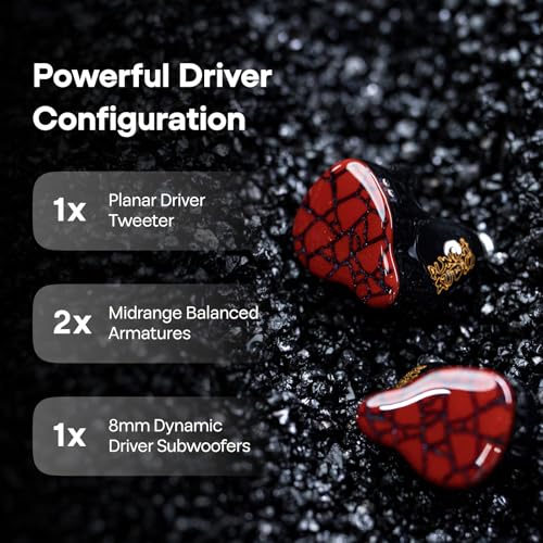 Image of Linsoul Punch Audio Martilo in Ear Monitor, 1 Planar + 2BA + 2DD Hybrid Driver Basshead IEM Earphones, HiFi Wired Earbuds, with Precision Detail for EDM Hip-Hop Monitoring