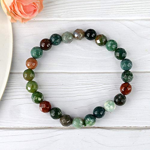 Image of Reiki Crystal Products Certified Natural Crystal Stone 8 mm Faceted /Diamond Cut Beads Bracelet for Men & Women | Reiki Charged Gemstone Bracelet | Multiple Crystal Variants Available