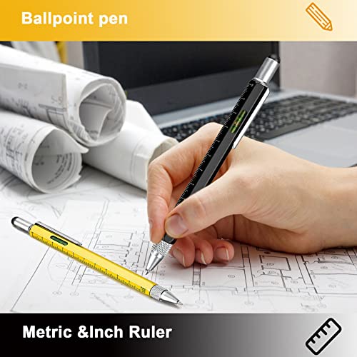 Multitool Pen - Multi-Tool Diy Tool, Unique Gadget With Screwdriver Pen, Touchscreen Stylus,Ruler,Bubble Level,Stocking Stuffers Gifts For Carpenter,Dad, Valetentine's Day, Father' Day, Boyfriends #TOP2