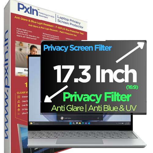 Image of Pxin 17.3 Inch (16:9) Laptop Privacy Screen | Adv. StealthView | Laptop Ultra Privacy | Anti UV | Anti-Glare | Blue Light Block