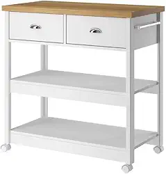 Aparador Carrinho Chá Ditália 2 Gavetas Branco Ba-135