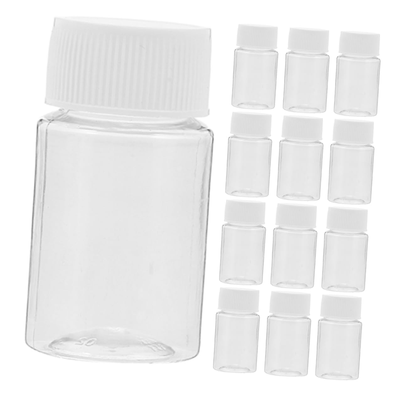 Ciieeo Plastic Wide Mouth Laboratory Bottles Caps 20ml Reagent Bottles Easy Fill Clean for Lab Classroom Storage
