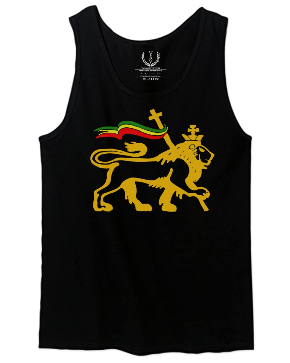 retro vintage Lion Zion rastafari reggae rasta men's Tank Top
