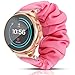 200Pcs Compatible for Fossil Women's Sport Band with Case, Blueshaw Fabric Elastic Watch Women Cute Band with TPU Rugged Bumper All-Around Case for Fossil Sport 41mm (Pink+Rose Gold Case)