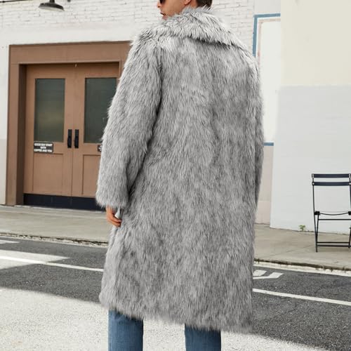 Men's Faux Fur Coat Winter Fashion Furry Fleece Trench Coat Men Winter Warm Faux Fur Overcoat Thicken Soft Jacket4