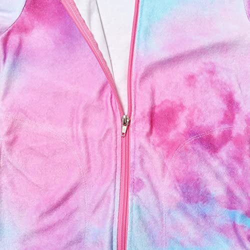 Image of CHILDRENSTAR Girls Swim Coverups Terry Swimsuit Cover-Up Hooded Zip-Up Beach Robe