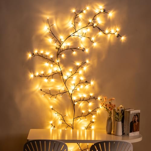 VANTREEGAO Enchanted Willow Vine Lights with Remote, Christmas Branch Lights with 144 LED for Indoor Outdoor, Artificial Plants Tree Swags Decorations for Walls Bedroom Home Decor (1pc) - image 2