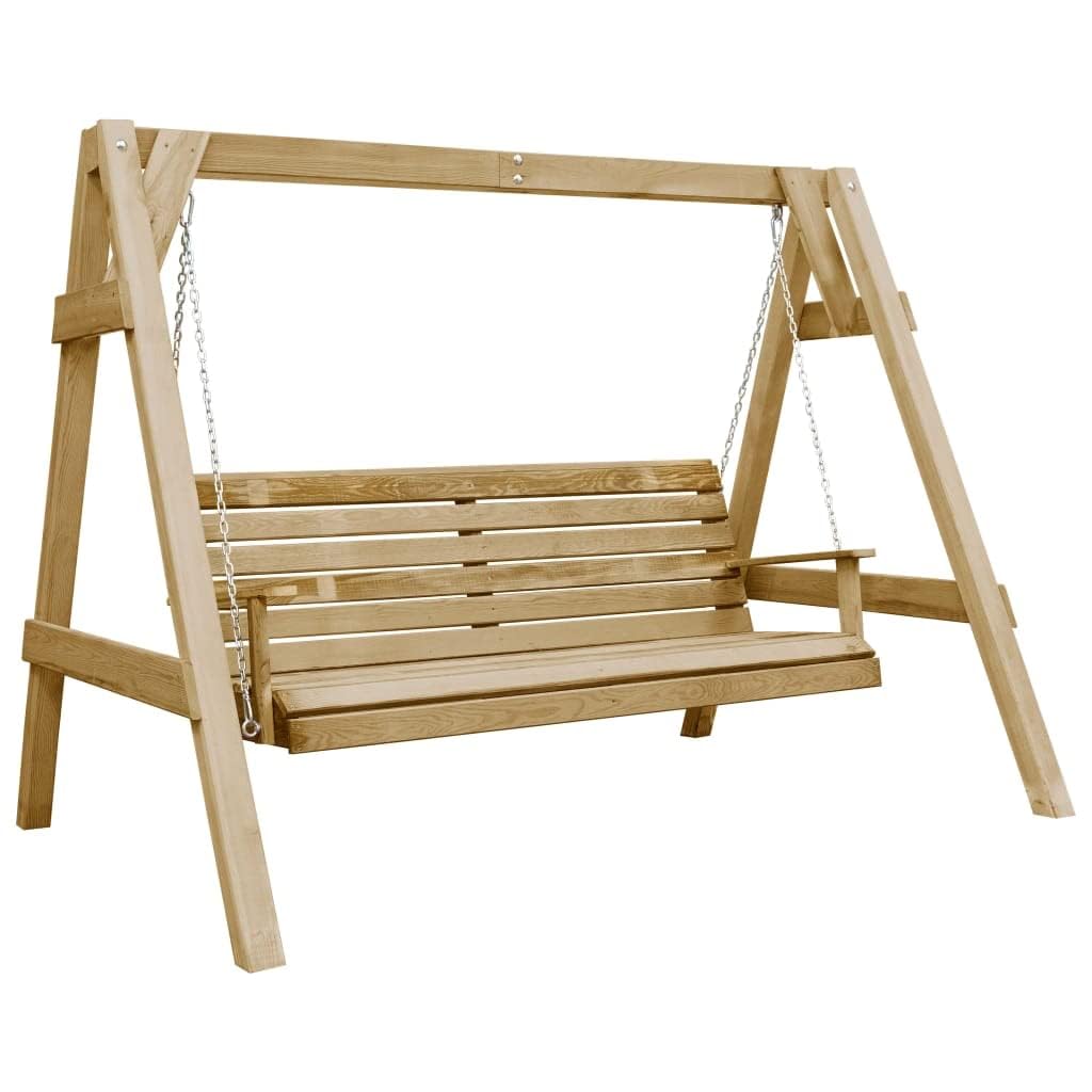 Willood Banco Columpio de Jardín Madera Pino 205x150x157 cm Asiento Balancín