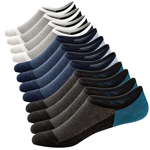 Calcetines cortos para hombre Ueither – invisibles – transpirables y antideslizantes - 6 pares