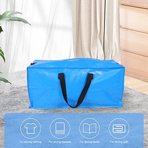 Storage Bins Storage Bins Large Zippered Tote Bag Large Travel Duffle Luggage Bag PE Travel Bag Household Quilt Bag Blue Large Travel Duffle Bag Moving Boxes Dorm Room Essentials4